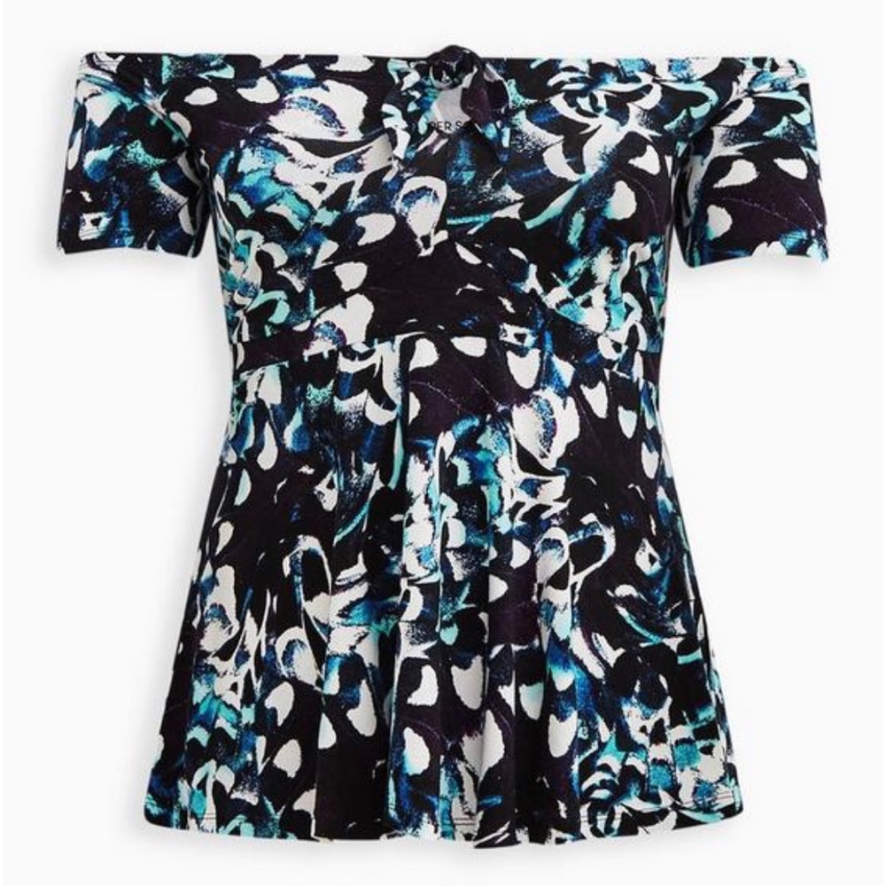 NWT Babydoll Super Soft Tie-Front Off-Shoulder Top size 5